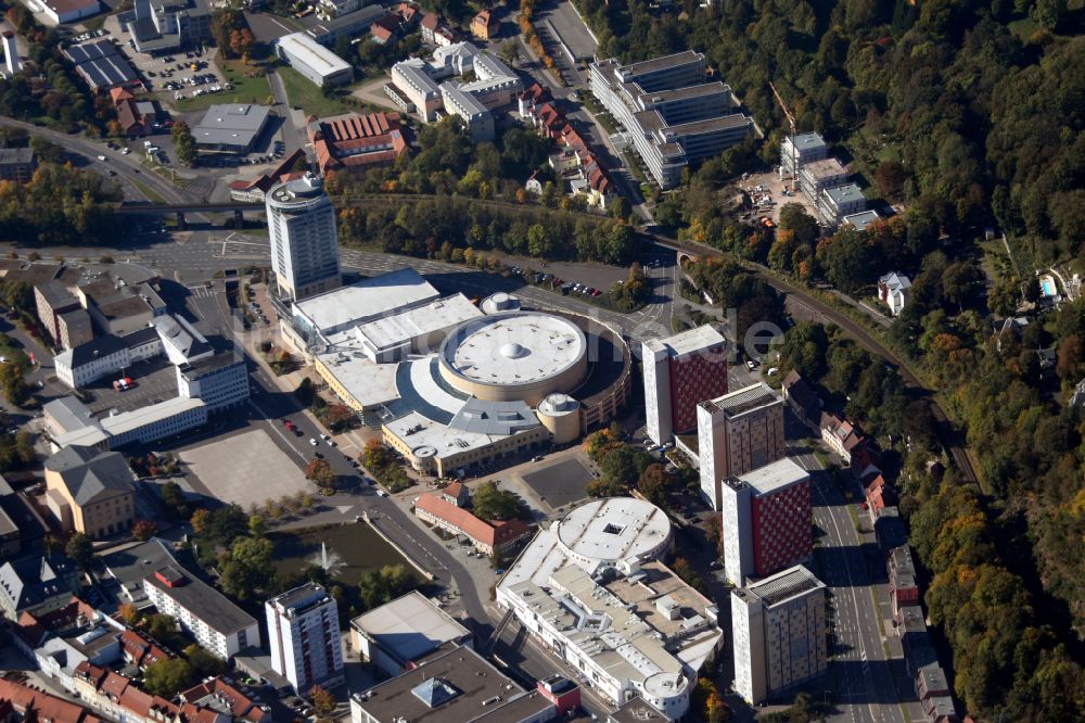 Luftbild Suhl - Stadtzentrum im Innenstadtbereich am Kultur- und Kongress-Zentrum in Suhl im Bundesland Thüringen, Deutschland