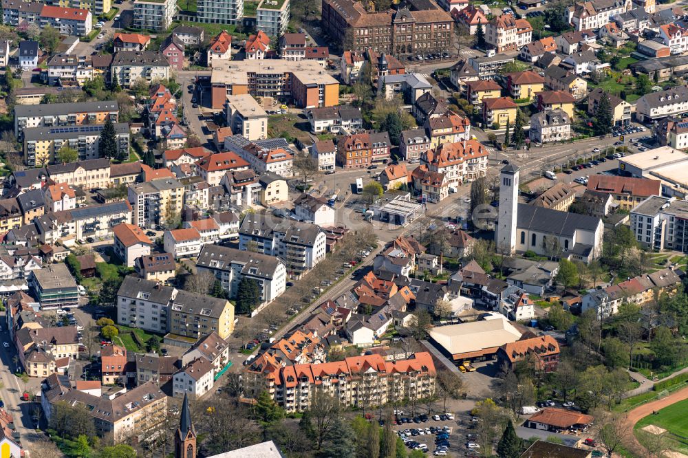 Luftaufnahme Lahr/Schwarzwald - Stadtzentrum im Innenstadtbereich in Lahr/Schwarzwald im Bundesland Baden-Württemberg, Deutschland
