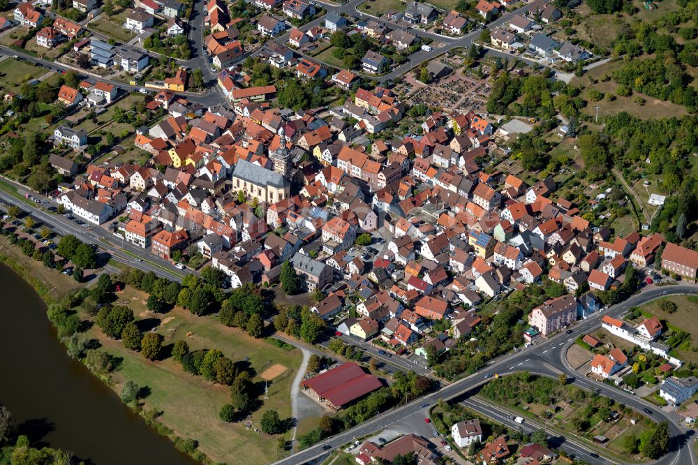 Luftaufnahme Lengfurt - Stadtzentrum im Innenstadtbereich in Lengfurt im Bundesland Bayern, Deutschland