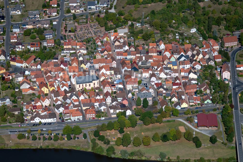 Lengfurt von oben - Stadtzentrum im Innenstadtbereich in Lengfurt im Bundesland Bayern, Deutschland