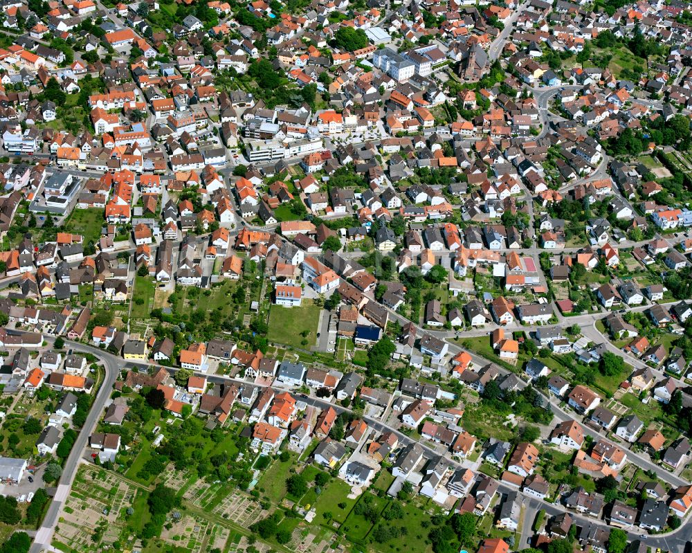 Luftbild Malsch - Stadtzentrum im Innenstadtbereich in Malsch im Bundesland Baden-Württemberg, Deutschland