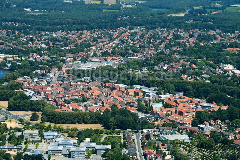 Meppen von oben - Stadtzentrum im Innenstadtbereich in Meppen im Bundesland Niedersachsen, Deutschland