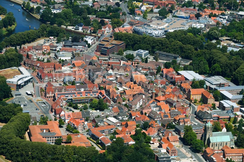 Luftaufnahme Meppen - Stadtzentrum im Innenstadtbereich in Meppen im Bundesland Niedersachsen, Deutschland