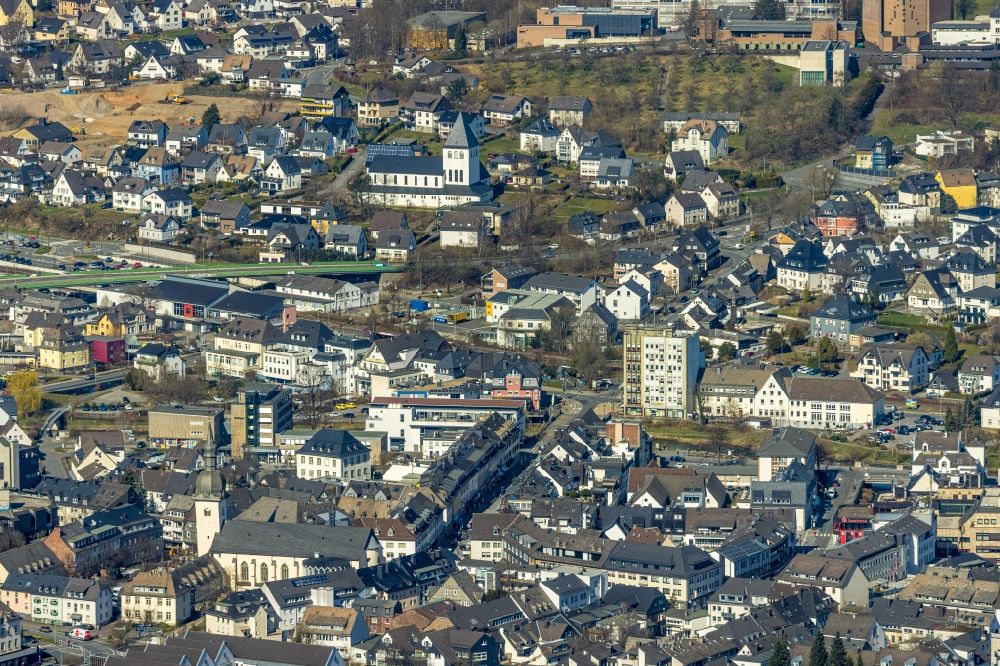 Luftbild Meschede - Stadtzentrum im Innenstadtbereich in Meschede im Bundesland Nordrhein-Westfalen, Deutschland