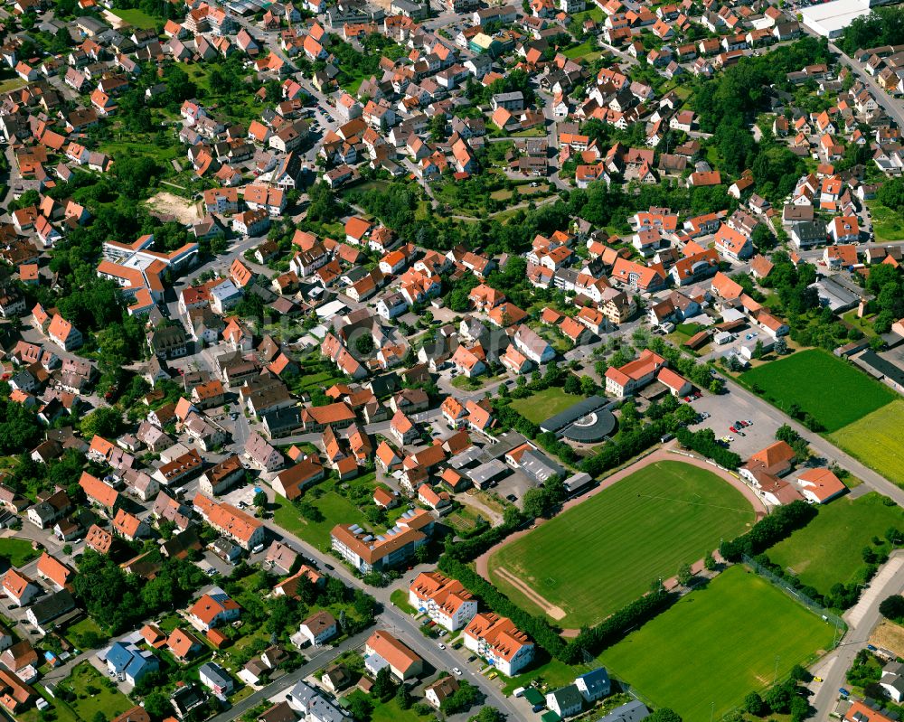 Mössingen von oben - Stadtzentrum im Innenstadtbereich in Mössingen im Bundesland Baden-Württemberg, Deutschland