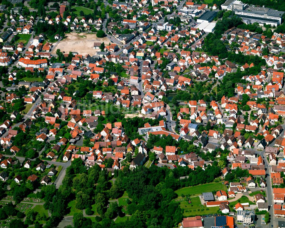Mössingen aus der Vogelperspektive: Stadtzentrum im Innenstadtbereich in Mössingen im Bundesland Baden-Württemberg, Deutschland