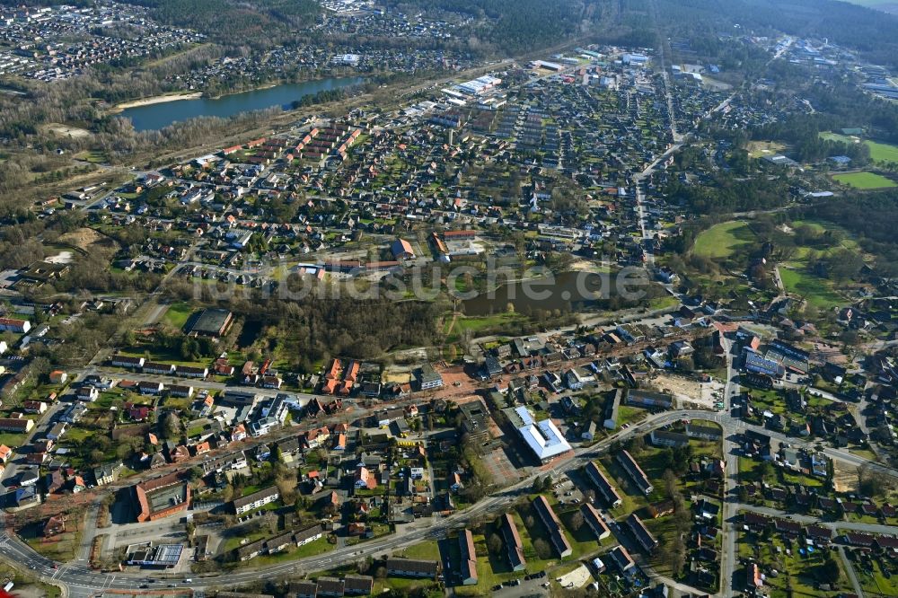 Luftaufnahme Munster - Stadtzentrum im Innenstadtbereich in Munster im Bundesland Niedersachsen, Deutschland