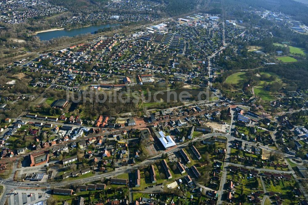 Munster von oben - Stadtzentrum im Innenstadtbereich in Munster im Bundesland Niedersachsen, Deutschland