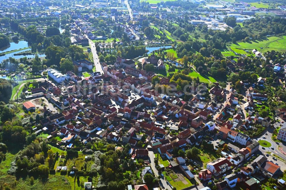 Luftbild Neustadt-Glewe - Stadtzentrum im Innenstadtbereich in Neustadt-Glewe im Bundesland Mecklenburg-Vorpommern, Deutschland