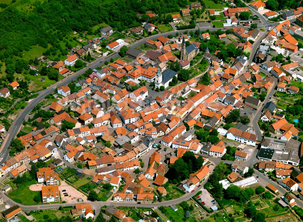 Luftbild Obermoschel - Stadtzentrum im Innenstadtbereich in Obermoschel im Bundesland Rheinland-Pfalz, Deutschland
