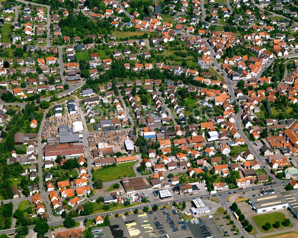 Luftaufnahme Ofterdingen - Stadtzentrum im Innenstadtbereich in Ofterdingen im Bundesland Baden-Württemberg, Deutschland