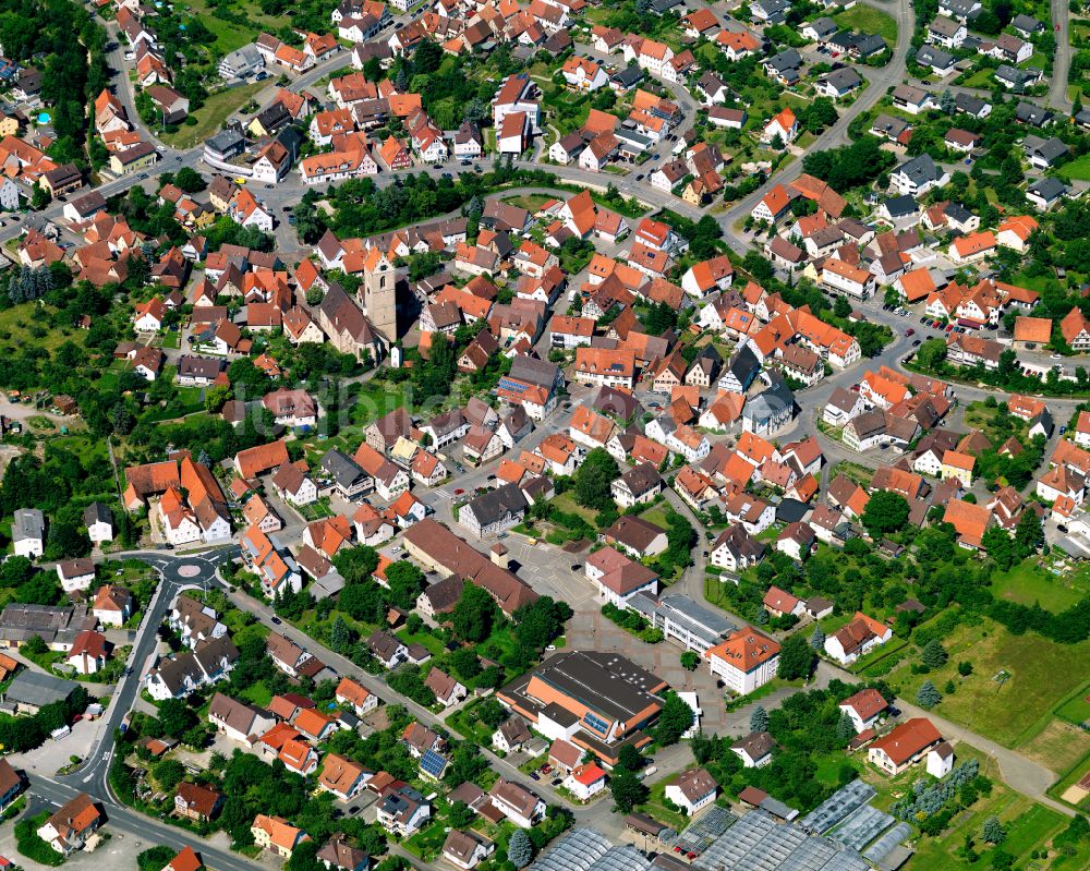 Ofterdingen von oben - Stadtzentrum im Innenstadtbereich in Ofterdingen im Bundesland Baden-Württemberg, Deutschland