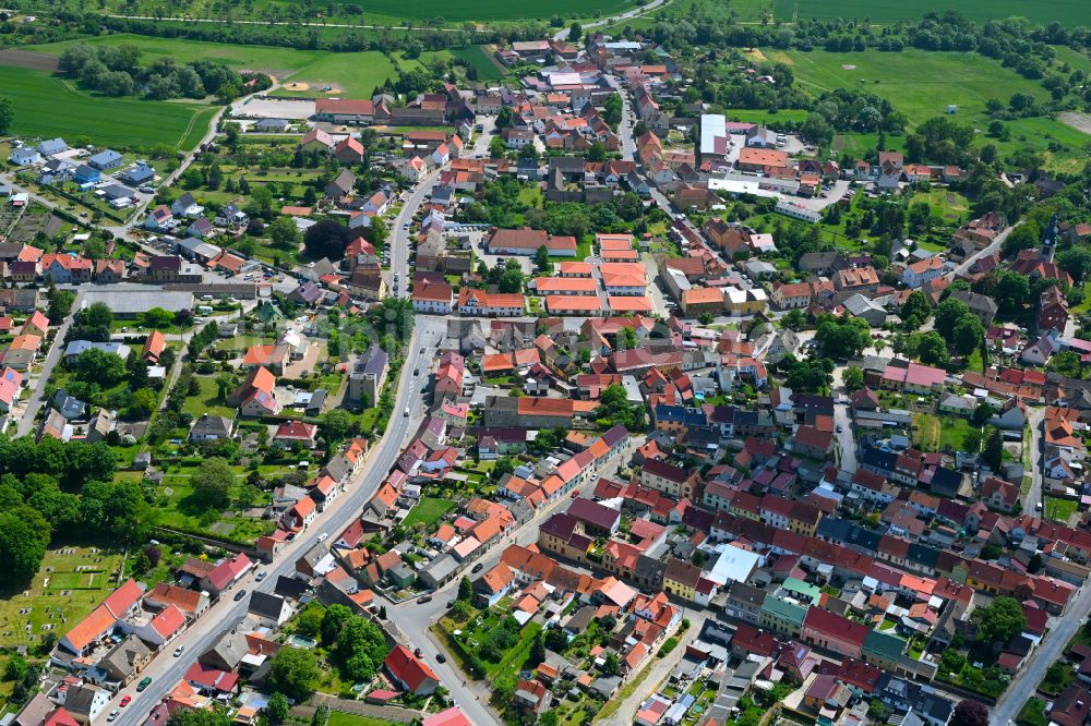 Luftaufnahme Oldisleben - Stadtzentrum im Innenstadtbereich in Oldisleben im Bundesland Thüringen, Deutschland