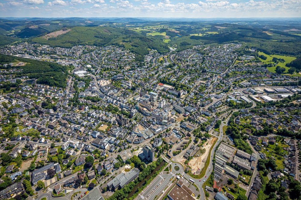 Luftbild Olpe - Stadtzentrum im Innenstadtbereich in Olpe im Bundesland Nordrhein-Westfalen, Deutschland