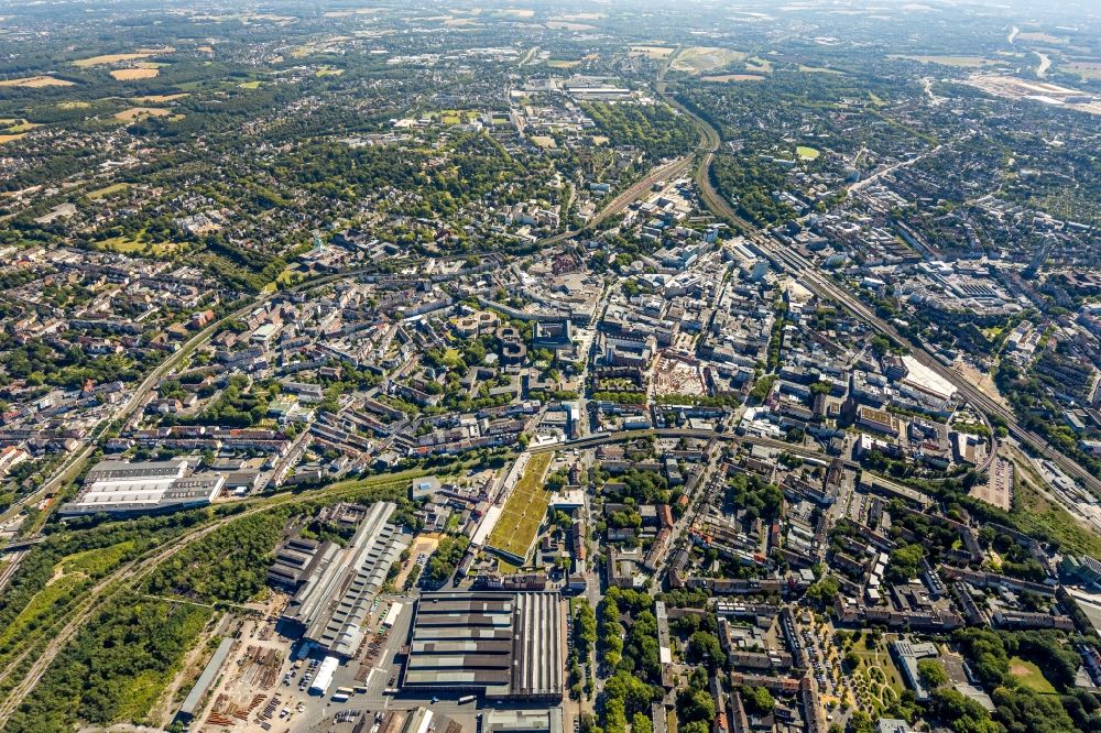 Luftaufnahme Bochum - Stadtzentrum im Innenstadtbereich im Ortsteil Innenstadt in Bochum im Bundesland Nordrhein-Westfalen, Deutschland