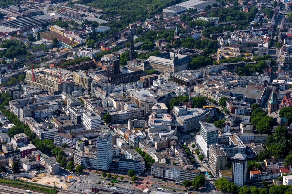 Luftbild Bochum - Stadtzentrum im Innenstadtbereich im Ortsteil Innenstadt in Bochum im Bundesland Nordrhein-Westfalen, Deutschland