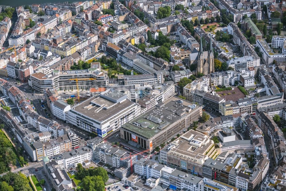 Luftbild Düsseldorf - Stadtzentrum im Innenstadtbereich im Ortsteil Stadtmitte in Düsseldorf im Bundesland Nordrhein-Westfalen, Deutschland