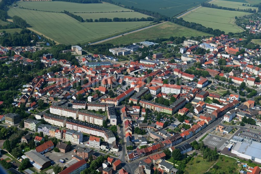 Oschersleben (Bode) von oben - Stadtzentrum im Innenstadtbereich in Oschersleben (Bode) im Bundesland Sachsen-Anhalt, Deutschland