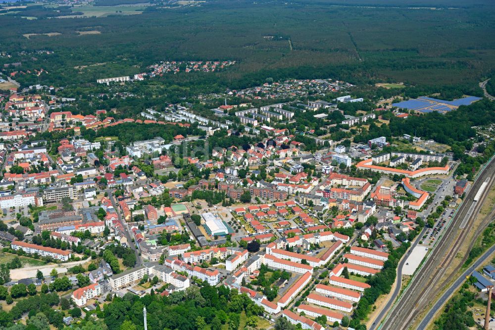 Luftbild Rathenow - Stadtzentrum im Innenstadtbereich in Rathenow im Bundesland Brandenburg, Deutschland