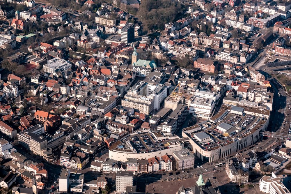 Luftaufnahme Recklinghausen - Stadtzentrum im Innenstadtbereich in Recklinghausen im Bundesland Nordrhein-Westfalen
