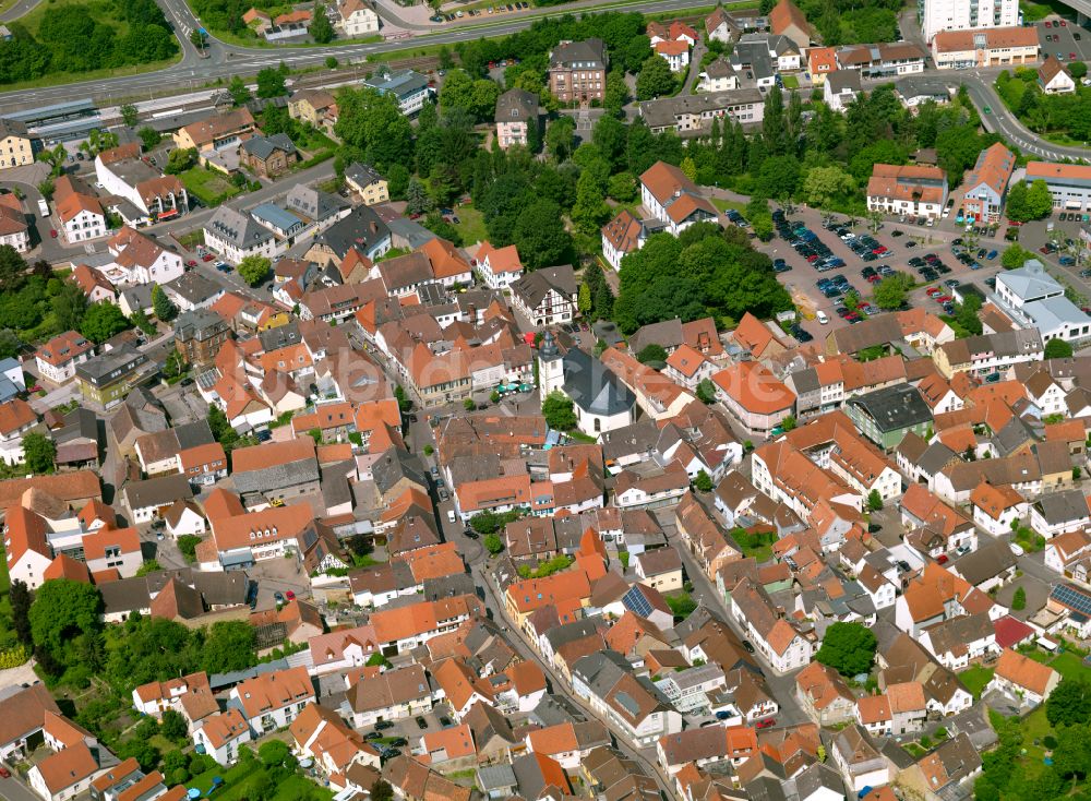 Rockenhausen von oben - Stadtzentrum im Innenstadtbereich in Rockenhausen im Bundesland Rheinland-Pfalz, Deutschland