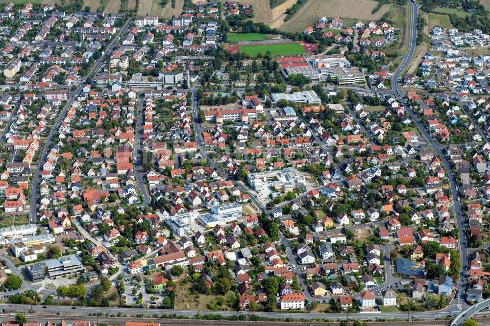 Rohrbach von oben - Stadtzentrum im Innenstadtbereich in Rohrbach im Bundesland Bayern, Deutschland
