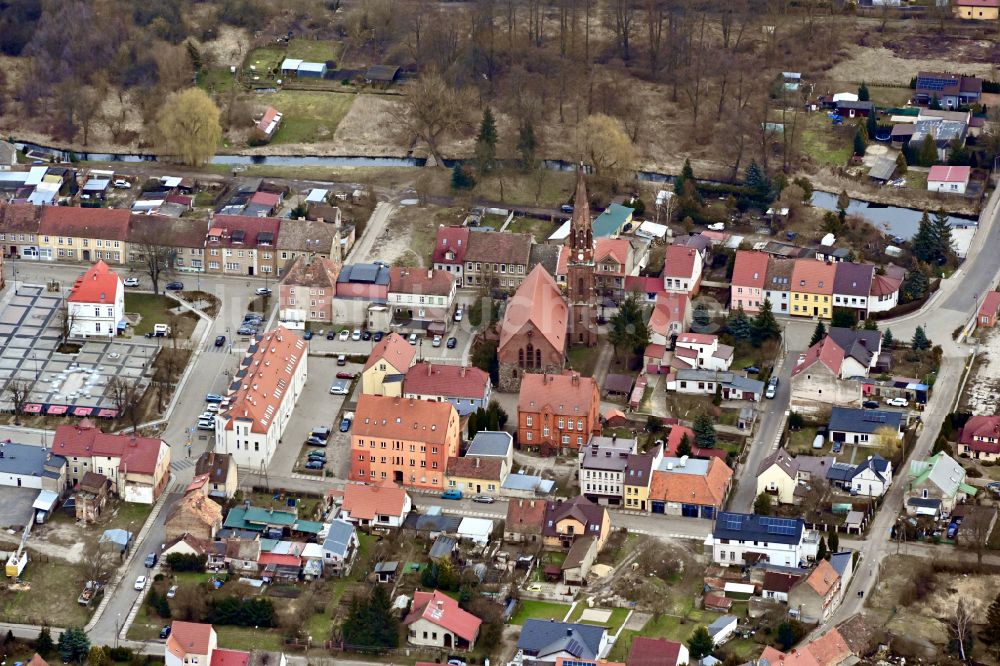 Luftaufnahme Rzepin - Reppen - Stadtzentrum im Innenstadtbereich in Rzepin - Reppen in Lubuskie Lebus, Polen