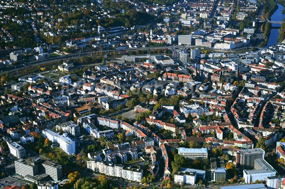 Luftaufnahme Saarbrücken - Stadtzentrum im Innenstadtbereich in Saarbrücken im Bundesland Saarland, Deutschland