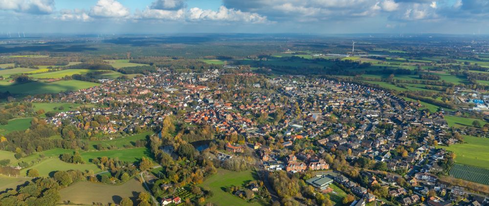 Luftaufnahme Schermbeck - Stadtzentrum im Innenstadtbereich in Schermbeck im Bundesland Nordrhein-Westfalen, Deutschland
