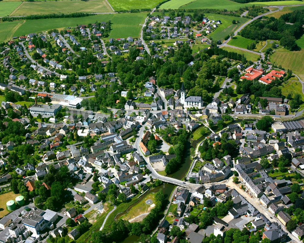 Luftbild Schwarzenbach an der Saale - Stadtzentrum im Innenstadtbereich in Schwarzenbach an der Saale im Bundesland Bayern, Deutschland