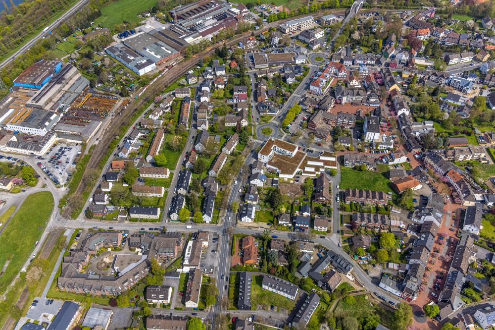 Luftbild Herbede - Stadtzentrum im Innenstadtbereich am Ufer des Flußverlaufes der Ruhr in Herbede im Bundesland Nordrhein-Westfalen, Deutschland