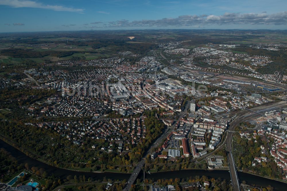 Luftbild Ulm - Stadtzentrum im Innenstadtbereich in Ulm im Bundesland Baden-Württemberg, Deutschland