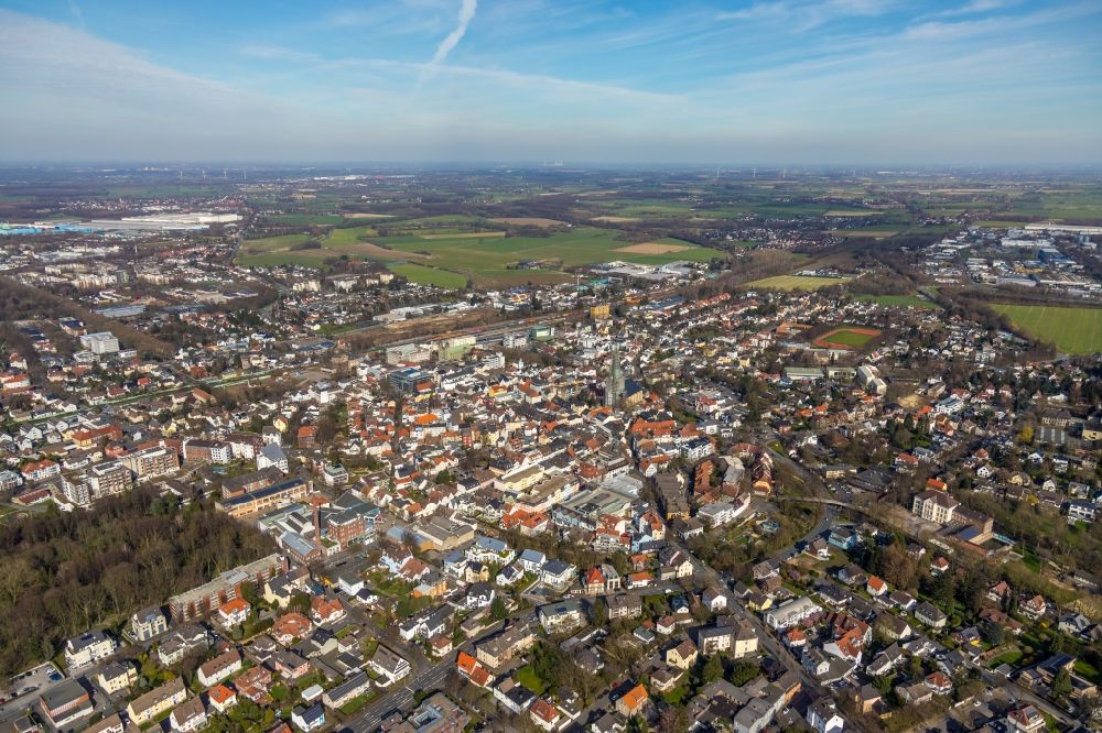 Luftbild Unna - Stadtzentrum im Innenstadtbereich in Unna im Bundesland Nordrhein-Westfalen, Deutschland