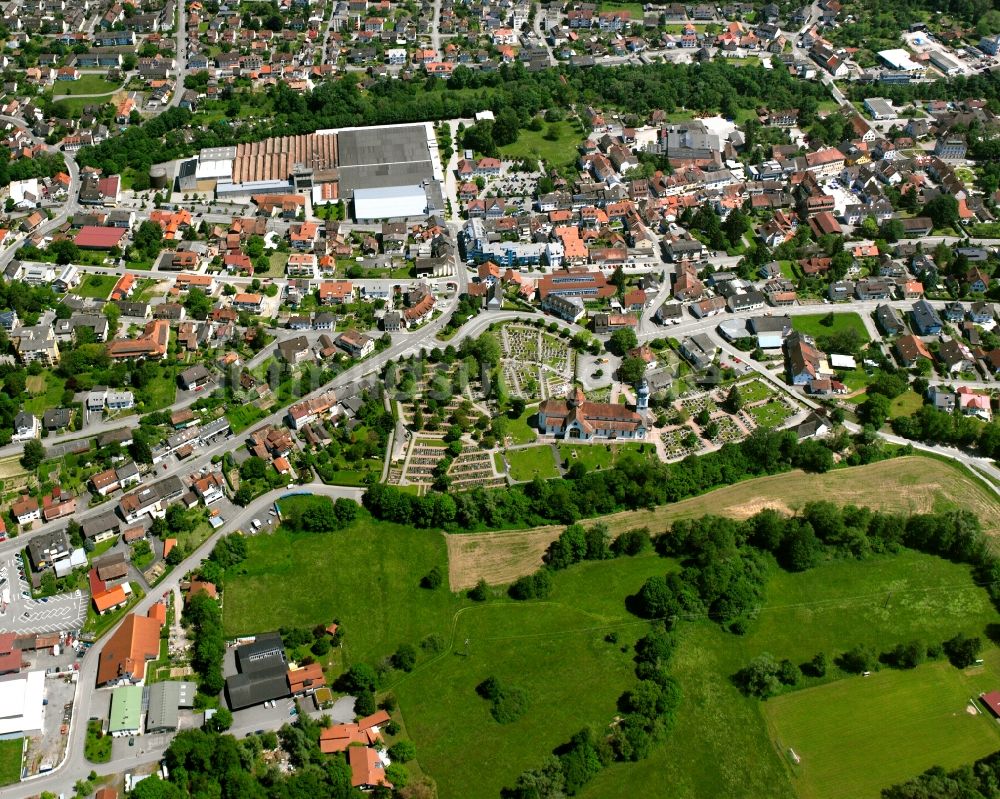 Luftaufnahme Wehr - Stadtzentrum im Innenstadtbereich in Wehr im Bundesland Baden-Württemberg, Deutschland