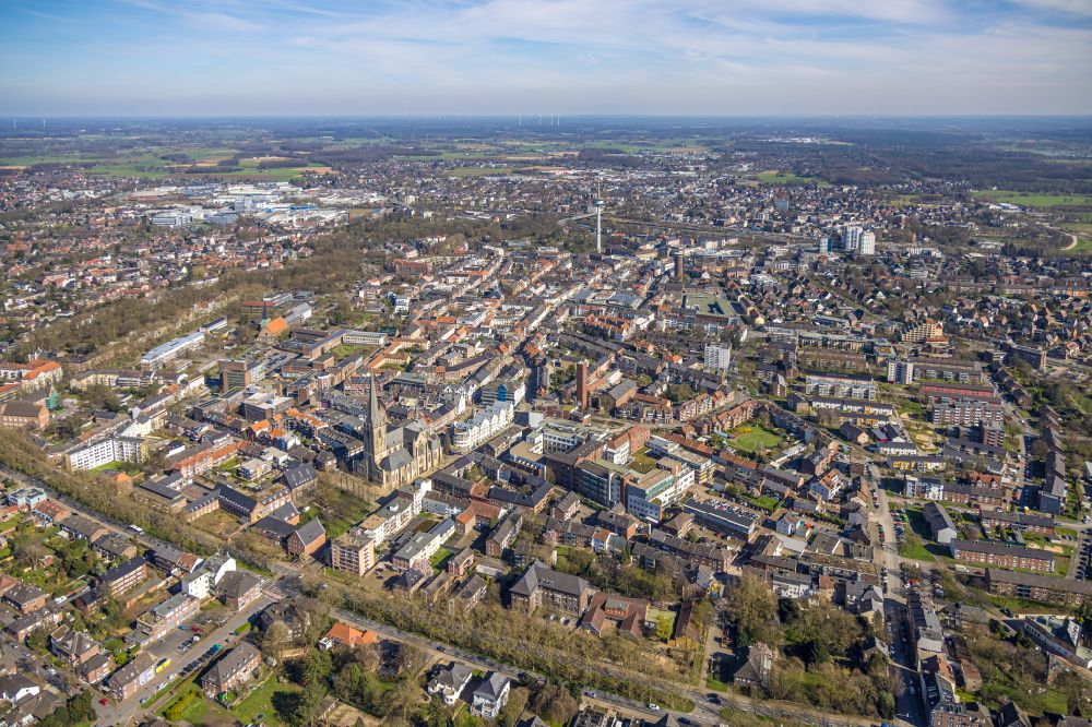 Luftbild Wesel - Stadtzentrum im Innenstadtbereich in Wesel im Bundesland Nordrhein-Westfalen, Deutschland