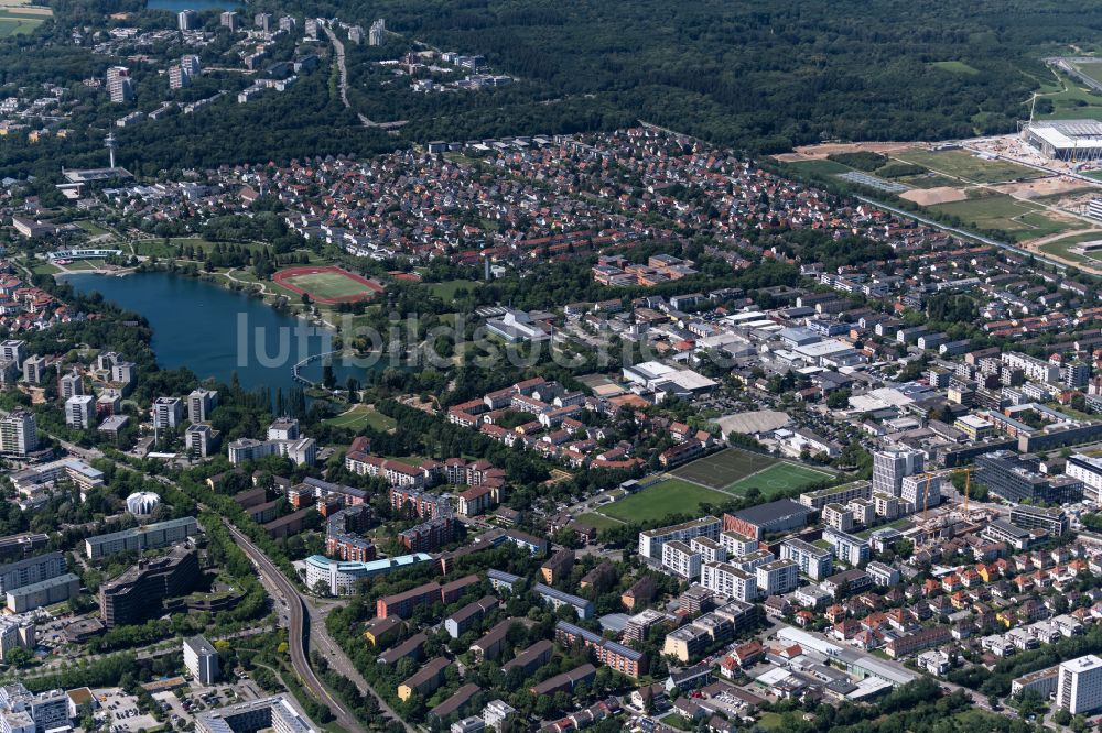 Luftaufnahme West - Stadtzentrum im Innenstadtbereich in West im Bundesland Baden-Württemberg, Deutschland