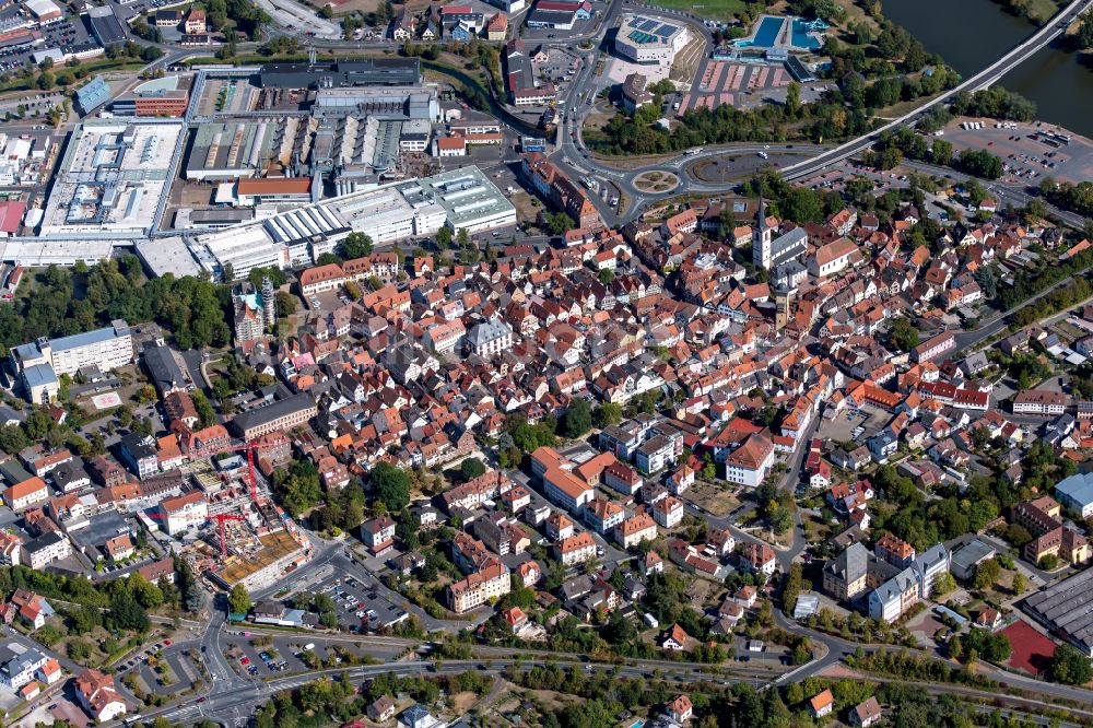 Luftaufnahme Wombach - Stadtzentrum im Innenstadtbereich in Wombach im Bundesland Bayern, Deutschland