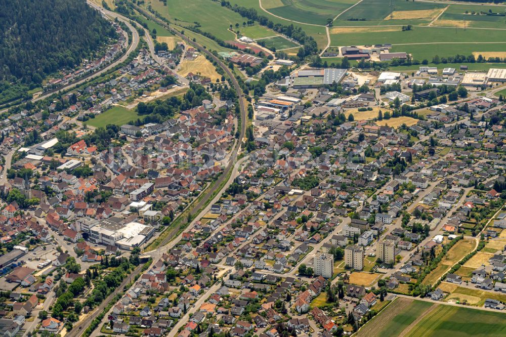 Wurmlingen von oben - Stadtzentrum im Innenstadtbereich in Wurmlingen im Bundesland Baden-Württemberg, Deutschland