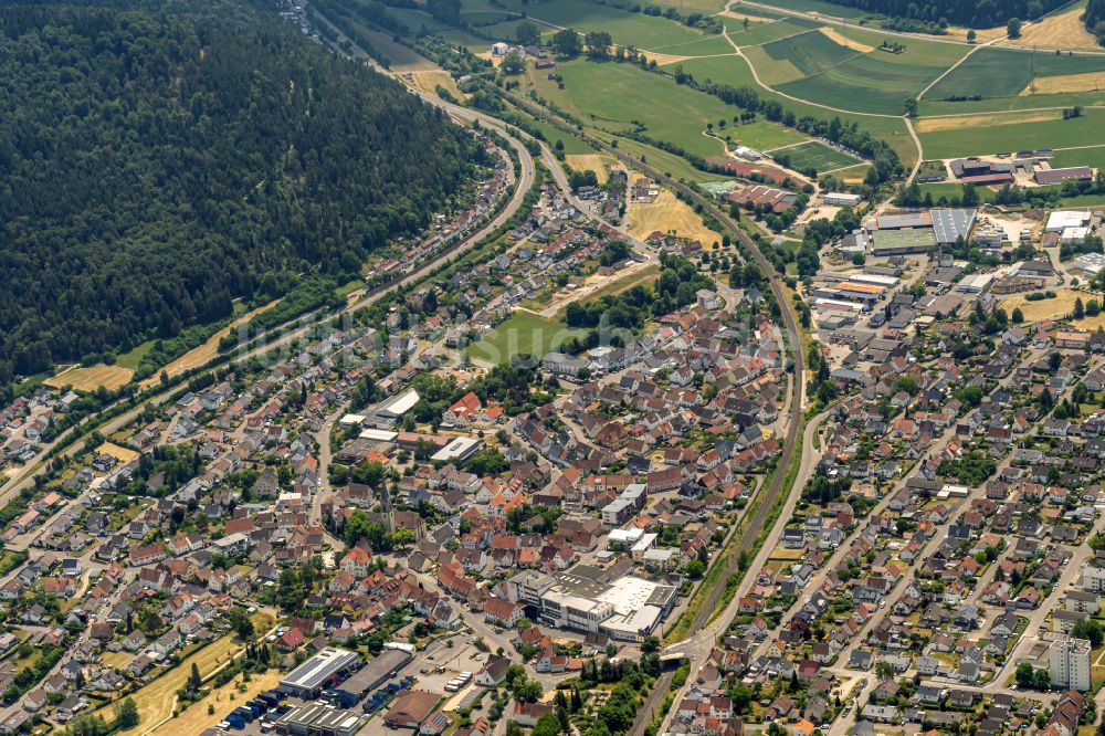 Luftaufnahme Wurmlingen - Stadtzentrum im Innenstadtbereich in Wurmlingen im Bundesland Baden-Württemberg, Deutschland