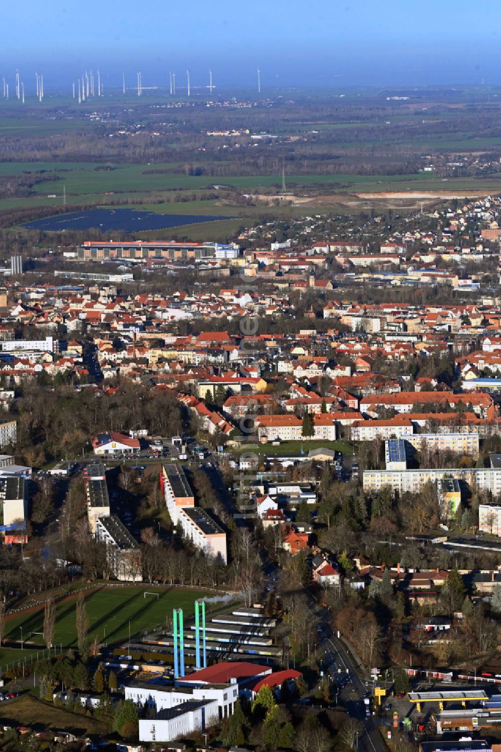 Zeitz aus der Vogelperspektive: Stadtzentrum im Innenstadtbereich in Zeitz im Bundesland Sachsen-Anhalt, Deutschland