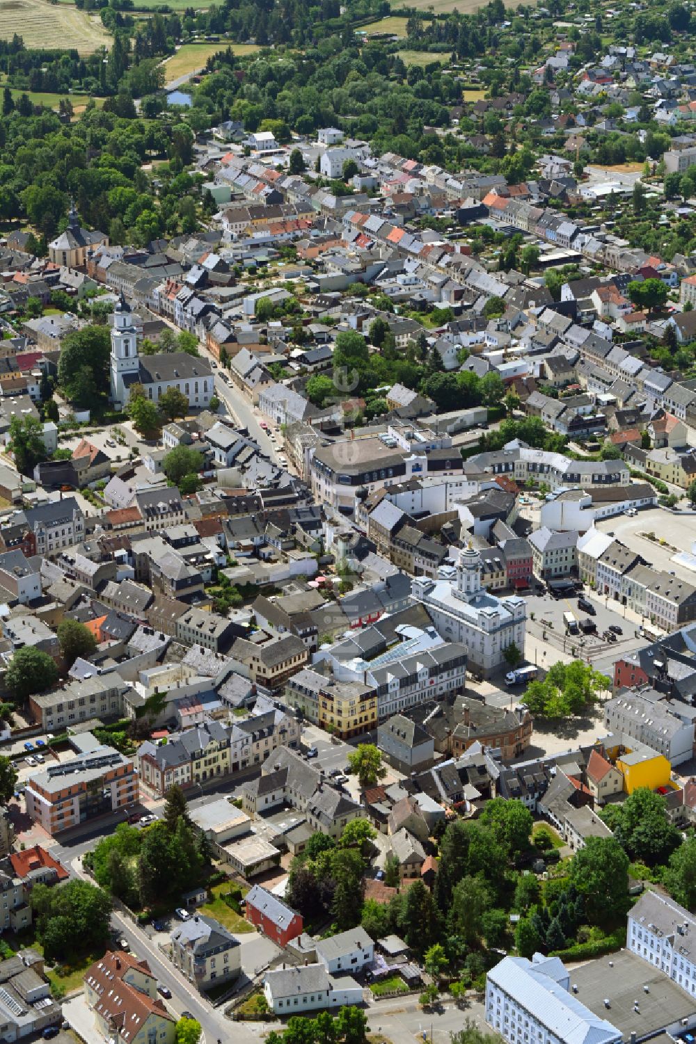 Luftaufnahme Zeulenroda - Stadtzentrum im Innenstadtbereich in Zeulenroda im Bundesland Thüringen, Deutschland