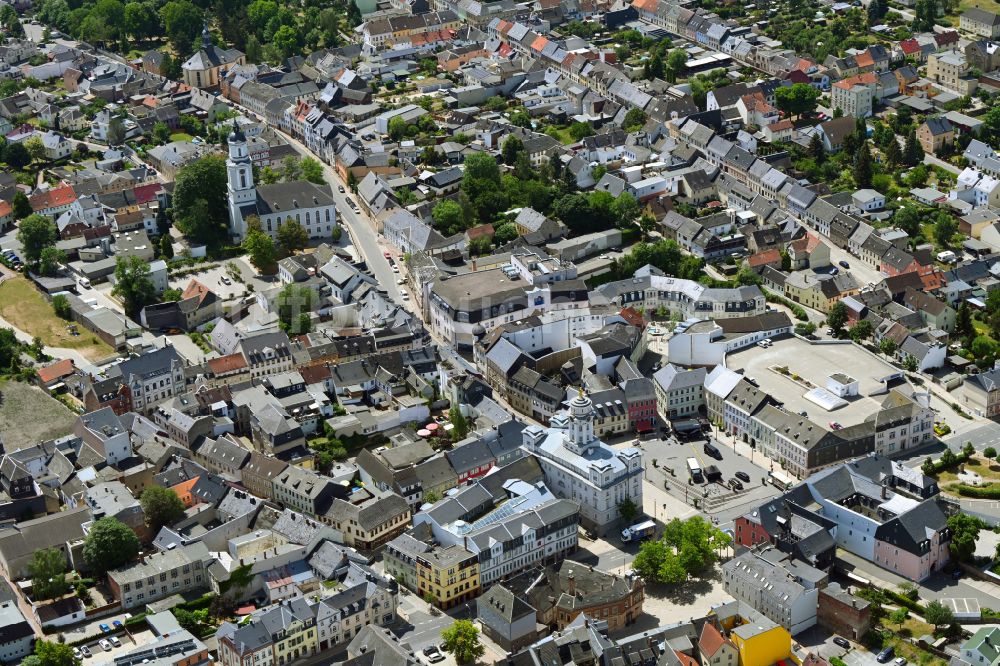 Zeulenroda von oben - Stadtzentrum im Innenstadtbereich in Zeulenroda im Bundesland Thüringen, Deutschland