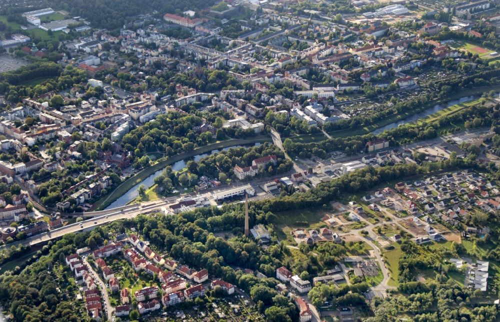 Zwickau von oben - Stadtzentrum im Innenstadtbereich in Zwickau im Bundesland Sachsen