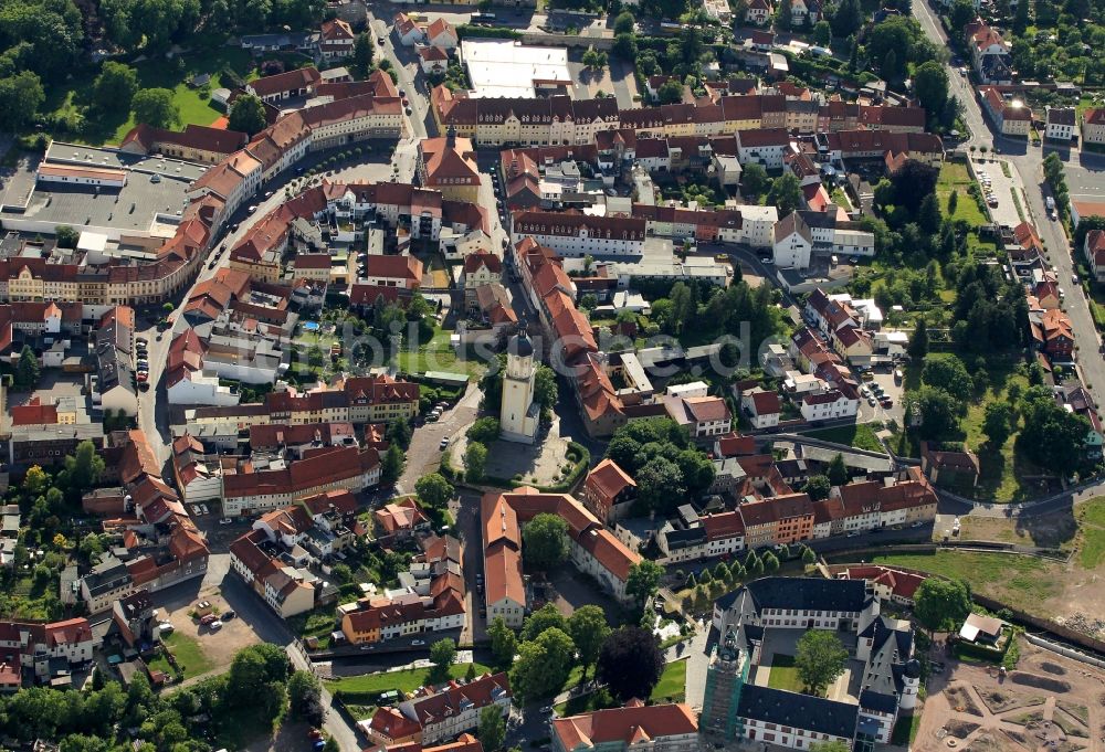 Ohrdruf von oben - Stadtzentrum von Ohrdruf im Bundesland Thüringen