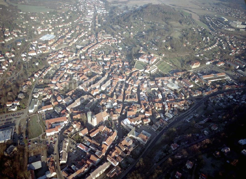 Luftbild Schmalkalden - Stadtzentrum Schmalkhalden mit Schloß - Thüringen 10.12.02