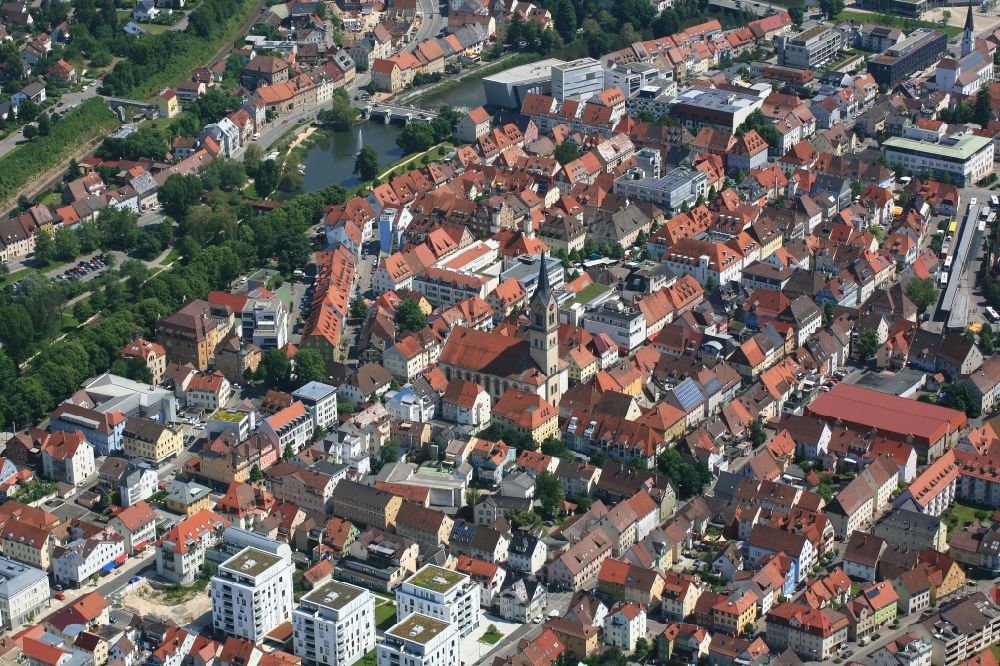 Tuttlingen von oben - Stadtzentrum im Stadtgebiet von Tuttlingen im Bundesland Baden-Württemberg