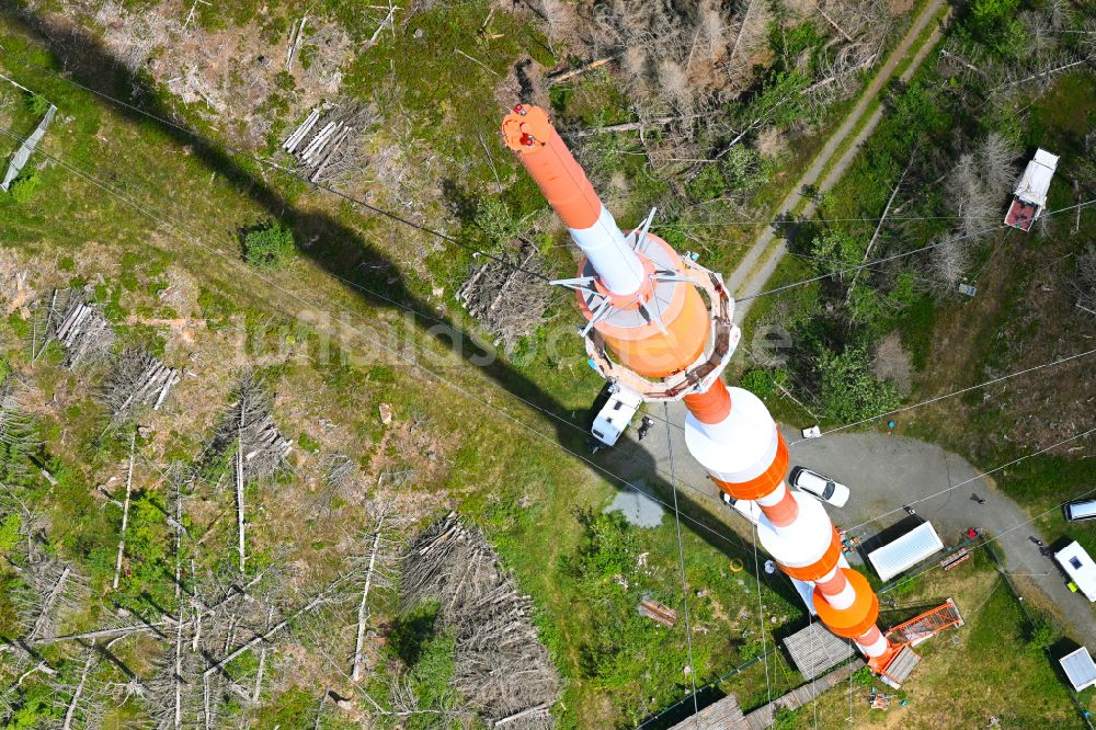 Luftaufnahme Torfhaus - Stahlmast- Funkturm Sender Harz-West des NDR Norddeutscher Rundfunk in Torfhaus im Bundesland Niedersachsen, Deutschland
