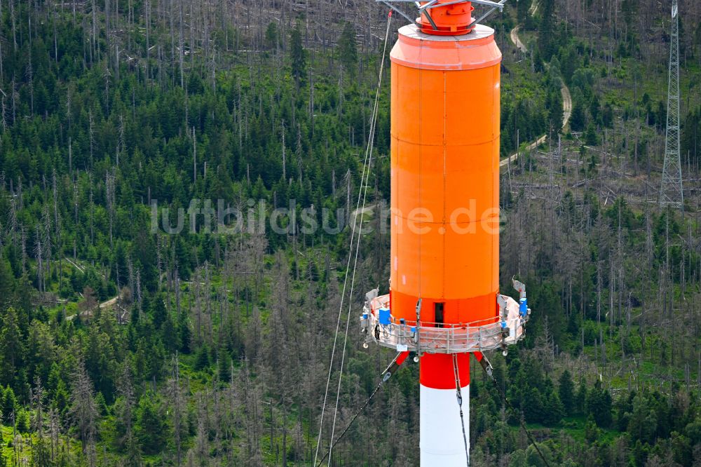 Luftbild Torfhaus - Stahlmast- Funkturm Sender Harz-West des NDR Norddeutscher Rundfunk in Torfhaus im Bundesland Niedersachsen, Deutschland