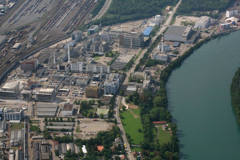Luftbild Muttenz - Standort des Industrieparks Infrapark-Baselland AG in Muttenz im Kanton Basel-Landschaft, Schweiz