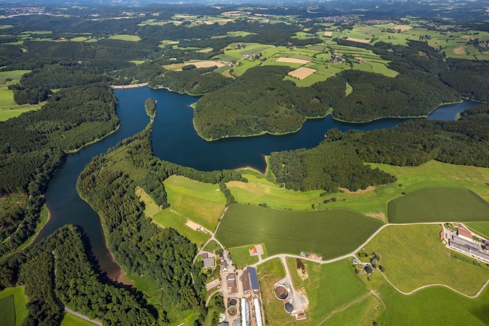 Luftbild Breckerfeld - Staubecken und Stausee in Breckerfeld im Bundesland Nordrhein-Westfalen - NRW, Deutschland